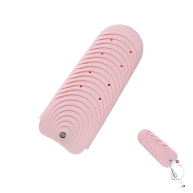 Heat Resistant Silicone Mat for Hair Tools, Curling Iron Mat Pouch, Portable Flat Iron Pad Cover, Straightener Hot Iron Holder Case for Counter Travel Bag (Pink)