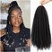 Spring Twist Hair Marley Twist Braiding Hair 16inch Crochet Hair 6packs Afro Twist Hair Cuban Twist Hair Marley Twist Hair Kinky Braiding Hair Synthetic Hair Extension For Women (16inch,6pcs, 1B）