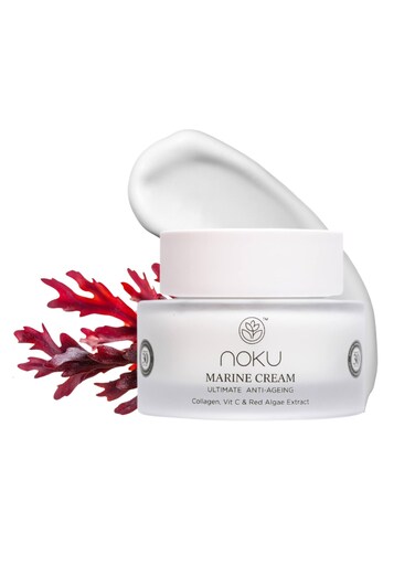 Noku Marine Cream   Award Winning   Vegan &amp; Cruelty-Free - Red Algae Extract with Vegan Collagen, Vitamin C &amp; Argireline Peptides for Hyperpigmentation, Anti-Aging, and Hydration.