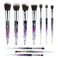 Premium Makeup Brush Set, 10pcs Complete Synthetic Kabuki Eye Shadow Concealer Make Up Brushes Beautiful Crystal Handle (Purple)