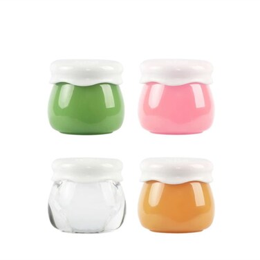 Multicolor Travel Containers - 4 Pack Refillable Acrylic Creams Jars with Lids, Small Travel Accessories Pot Jars for Face, Hand, Body Cream, Gel, Liquid, Lotion