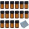 50Pcs 2ml Oil Bottles for Essential Oils (5/8 Dram) Amber Glass Vials Bottles, with Orifice Reducers and Black Caps