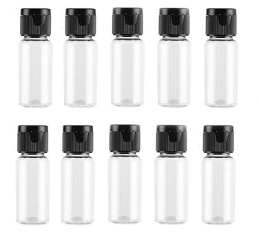 24Pcs Empty Refillable PET Transparent Cosmetic Cylinder Bottle with Black Flip Lid Plastic Travel Sample Packing Storage Container Can for Lotion Toner Essential Oil Cream Shampoo (15ml/0.5 oz)
