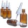 UPSTORE 6 Pcs (30ml/1oz) Amber Round Empty Glass Nasal Spray Bottle with Press Spray Head Refillable Portable Fine Mist Sprayers Containers Pot Travel Sub Bottling for Colloidal Silver Saline