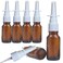 6 Pcs (15ml/0.5oz) Amber Round Empty Glass Nasal Spray Bottle with Press Spray Head Refillable Portable Fine Mist Sprayers Atomizers Containers Pot Travel Sub Bottling for Colloidal Silver Saline