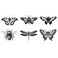 6 Sheets Temporary Tattoo Realistic Insects Death's-Head Moth Dragonfly Fake Tattoos Neck Arm Chest for Women Men Adults