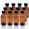 12 Pack (2 oz) 60ml Essential Oil Amber Glass Bottles - Round Boston Empty Refillable Amber Bottle for Many Liquids and Fragrances - CLANRIZA (Amber)