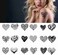Heart Tattoo 18 sheets Temporary Tattoos for Adults Men and Women Black and White All Kinds of Love Heart Tree Folwer Leaves Fake Tattoo Kits Sets For Neck Arm Hands Leg Body Art Satickers