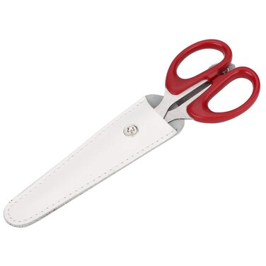 Salon Hair Scissor Bag, PU Leather Scissors Safety Sheath, Compact Scissors Storage Holder, Holster Organizer for Hairdressers (White)