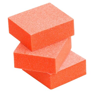 Mini Buffing Block Orange 100/120 Grit Double-Sided For Manicure Pedicure (1.5 inches L x 1 inches W x .5 inches H) 50 Count
