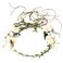 Rose Flower Headband Floral Leaf Crown Hair Bands Leaves Berry Vine Wreath Women Wedding Bridal Hair Hoop Boho Hairband Headpiece Party Decoration Cosplay Costume Cute Handmade Hair Accessories Beige