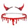 Halloween Devil Hair Clips Dripping Blood Choker Clavicle Necklace Red Devil OX Horn Ears Barrettes Women Bloody Collarbone Chain Demon Vampire Headpiece Hair Pins Hairpin Hairclips Party Accessories