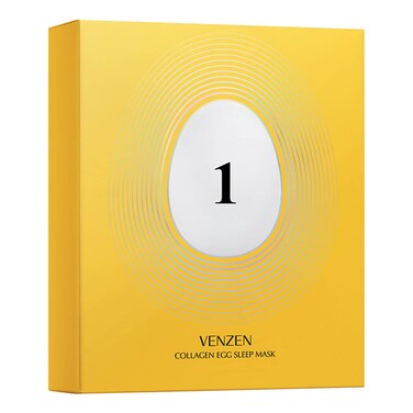 VENZEN Facial Deep Moisturizing Refreshing Delicate Care Collagen Egg Yolk Sleep Face Mask 5gx8pcs