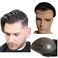 Toupee for men Hair pieces for men N.L.W. European virgin human hair replacement system for men 10x8"human hair FPM prosthesis units patch implant for men #1 Jet Black