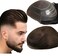 Toupee for men Hair pieces for men N.L.W. European human hair replacement system for men10x8" human hair FPM prosthesis units patch implant for men #2 Dark Brown