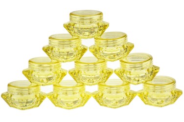 50Pcs 5 Gram/5 ML Cosmetic Sample Empty Container Diamond Plastic Jars for Cream, Eye Shadow, Nails, Powder, Jewelry, Lip balms, Toners