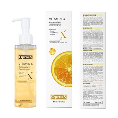 Vitamin C Cleansing Oil Antioxidant Oil Cleanser Anti-Aging Moisturizing Oil Control For Face Daily Makeup Remove 160ml (5.41fl.oz)