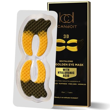ICANdOIT 24K Gold Eye Mask For Dark Circles&amp;Puffiness,Anti-Aging,Anti-Wrinkle With Hyaluronic Acid and Collagen,Eye Zone Care Eye Patches for All Skin Types,7Pairs/box