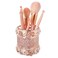 Barelove Crystal Makeup Brush Holder Organizer Cosmetics Brushes Storage Cup Handcrafted Pen Pencil Holder Storage Box Container, Valentine's Day Gifts (Gold, Column)