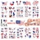 10 Sheets USA Tattoos Temporary, 80 Patriotic Tattoos, 4th of July Temporary Tattoos, American Flag Red White and Blue Tattoos, USA Face Tattoos
