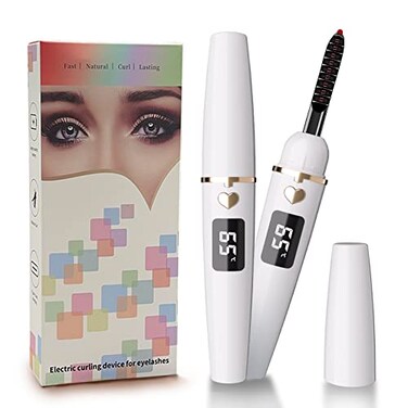 Heated Eyelash Curler, Heated Lash Curler, Portable USB C Rechargeable 24H Long Lasting Intelligent Power Off Electric Eyelash Curler (White, X8-132MM)