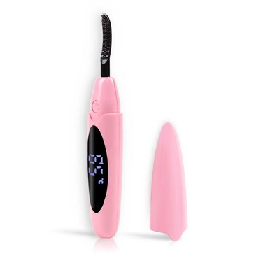 Heated Lash Curler, Heated Eyelash Curler, Intelligent Power Off Rechargeable Electric Eyelash Curler Heated Quickly by Steel Wire for 24 Hs Long Lasting Natural Makeup - Pink