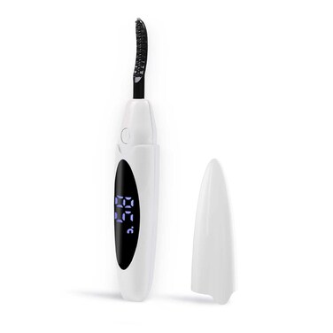 Heated Lash Curler, Heated Eyelash Curler, Intelligent Power Off Rechargeable Electric Eyelash Curler Heated Quickly by Steel Wire for 24 Hs Long Lasting Natural Makeup - White