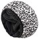 Aquior Shower Cap,Extra Large Triple Layer Bathing Cap with Dry Hair Function for Women Microfiber Terry Cloth Silky Satin 100%% Waterproof Reusable Long Hair Bath Caps (Leopard)