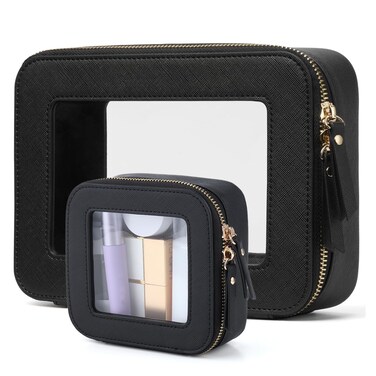Clear Makeup Bag with Mini Cosmetic Bags,Travel Toiletry Bag for Women,Portable Cosmetic Bag Case, Transparent Waterproof Cosmetic Organizer Storage Bag for Women Men