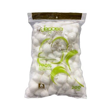 Cotton Balls for Facial Treatments, Nails and Make-Up Removal, Applying Tonics &amp; Cleansers, Multi-Purpose Soft Natural Cotton Balls (Large 200 Count)