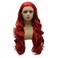 Iewig Synthetic Lace Front Wig Long Wavy Hand Tied Natural Looking Cosplay Party Red Wig
