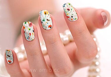 Nail Polish Art Strips 18 Wraps Decal DIY Manicure Pedicure Flower Design Pattern Wedding Bachelorette Prom Party