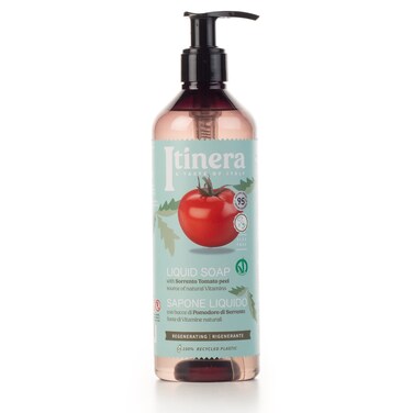 ITINERA Regenerating Liquid Soap with Sorrento tomato peel (12.51 fl oz) - with Aloe vera and Glycerine - Vegan Friendly - 95% Natural Origin Ingredients