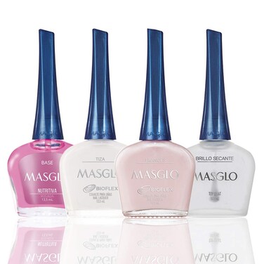 MASGLO Tradicional &ndash; Set of 4 Nail Polishes 13-Free Formula, Up to 7 Days of Wear, High-Coverage &amp; Glossy Finish &ndash; (0.5 oz Each)