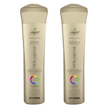 Naissant Set Purple Shampoo &amp; Toning Mask   Eliminates Brassiness   Neutralizes Yellow &amp; Orange Tones   Paraben, Ammonia &amp; Sulfate Free   Pro-Vitamin B5, Olive Oil &amp; Honey (Perla Beige) 10.1 Fl Oz