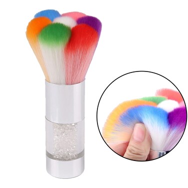 YOTOZU Colorful Fingernail Nail Art Dust Brush Rhinestones Remover Powder Brush Cleaner For Acrylic&amp;UV Nail Gel Powder Nail Art Dust Remover Brush,Silver