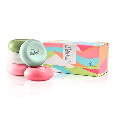 natura - Tododia - Sabonetes Barra Puro Vegetal (Flor de Lis, Framboesa e Pimenta Rosa, Frutas Vermelhas, Alecrim e Salvia e Macadamia) 5 x 90 Gr - (Tododia - Pure Vegetable Bar Soaps 5 x Net 3.17 Oz