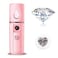 Nano Facial Steamer Mist Spray Eyelash Extensions Cleaning Pores Water SPA Moisturizing Hydrating Face Sprayer USB Rechargeable Mini Beauty Device (Pink)