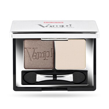 Pupa Milano Vamp! Eyeshadow Compact Duo 006 Brown Vanilla - Light, Smooth, Blendable, Cream Compact Shadow - Stunning, Colorful, Pigmented Shade - Paraben-Free Formula - 0.078 oz