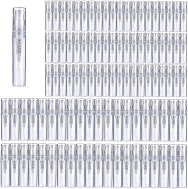 Mini Perfume Bottle 3ml 100pcs, Small Refillable Spray Bottle, Perfume Mouthwash Bottle for Cleaning, Travel, Essential Oils, Perfume
