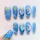 handmade press on nails short,coffin fake nails with designs,10 pcs high hardness acrylic nails press ons,3d cute false nails for women-Mermaid ocean(S)