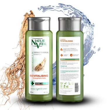 NaturVital Unisex Plant-based Ginseng &amp; Ginger Hair Revitalizing Shampoo 300ml Natural &amp; Organic