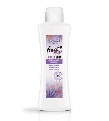 SALERM - Purple Shampoo for Blonde, Gray, Highlighted, or Bleached Hair - Biokera Fresh Violet - 300 ml - Violet Shampoo - Tones and Brightens - Maintains Color - Sulfate-Free and Paraben-Free