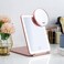 LED Foldable Travel Makeup Mirror - 5x7 inches 3 Colors Light Modes USB Rechargeable Touch Screen, Portable Tabletop Cosmetic for Travel, Cosmetic, Office (Rose Gold)