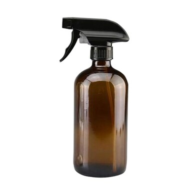 VASANA 1PCS 250ML/8oz Empty Refill Glass Boston Spray Bottle With Durable Black Trigger Makeup Cosmetic Storage Container for Essential Oil Cleaning Products Perfume Aromatherapy (Brown)