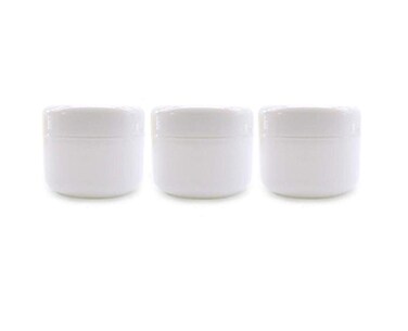 8 Ounce White Round Plastic Jars with Lip Empty Sample Storage Containers for Cosmetic Lotion Facial Cream Mask Ointment Pill Tea Food,Pack of 3