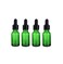 4Pcs 0.3 Ounce Green Glass Dropping Bottles with Glass Eye Dropper Round Empty Cosmetic Dispenser for Essential Oil Perfume Aromatherapy