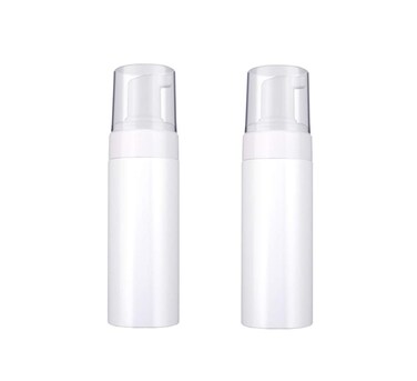 2Pcs 5 Ounce Plastic Foamer Pump Dispenser Foaming Soap Mousse Bottles Empty Storage Container for Cosmetic Facial Cleanser Liquid Skin Care Products Hand Soap White