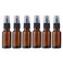 5 pcs 5ml Small Glass Spray Bottle Empty Mini Fine Mist Travel Bottle Set Cosmetic Bottle Liquid Containers Sample Bottles for Perfume Essential Oil Alcohol(Amber)