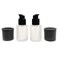 vipolish 2 Pcs 30ML 1OZ Upscale Empty Refillable Frosted Glass Pump Bottle Liquid Foundation Container Dispenser Storage Vial Lotion Essence Emulsion Sample Case for Travel